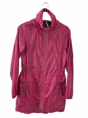 LOLË Pink Lightweight Windbreaker Hooded Jacket Activewear Rain Coat s